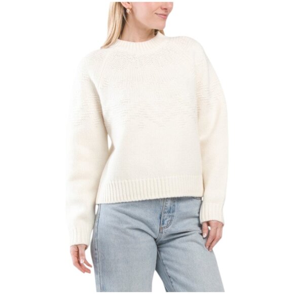 VINCE Wool Soft Raglan Sleeve Fair Isle Sweater - Picture 1 of 2